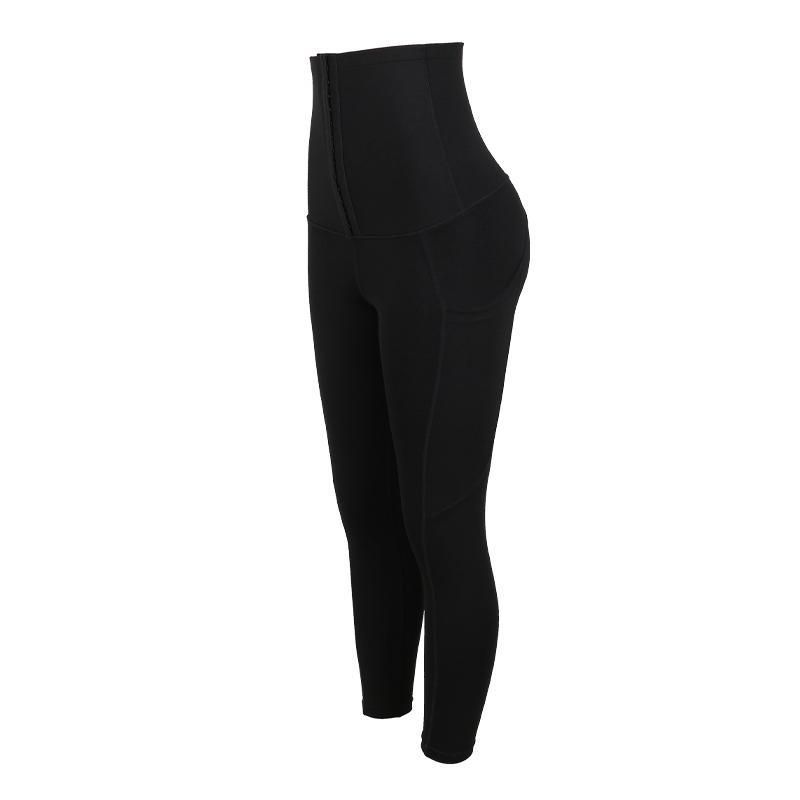 Milky silk 9 inch three hooks deep pockets hip-lifting long body pants MHW100395B