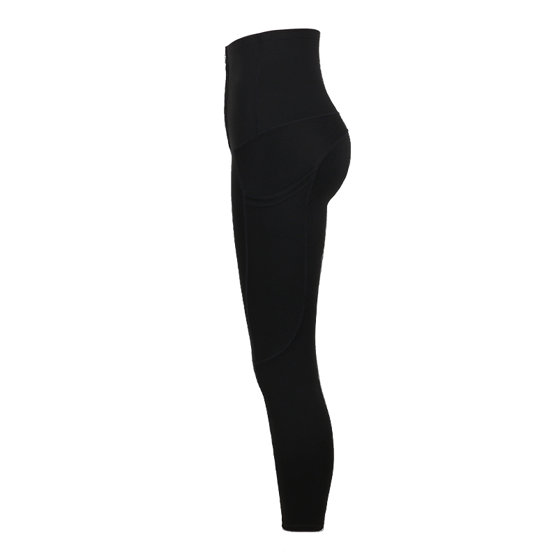 Milky silk 9 inch three hooks deep pockets hip-lifting long body pants MHW100395B