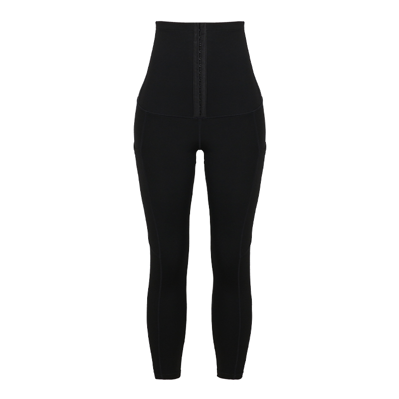 Milky silk 9 inch three hooks deep pockets hip-lifting long body pants MHW100395B