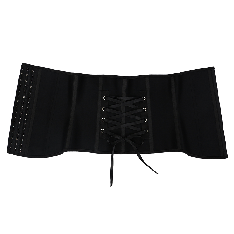 long front and short back 11.5inch 9 steel bone latex lace-up waist trainer hooks MHW100384B  