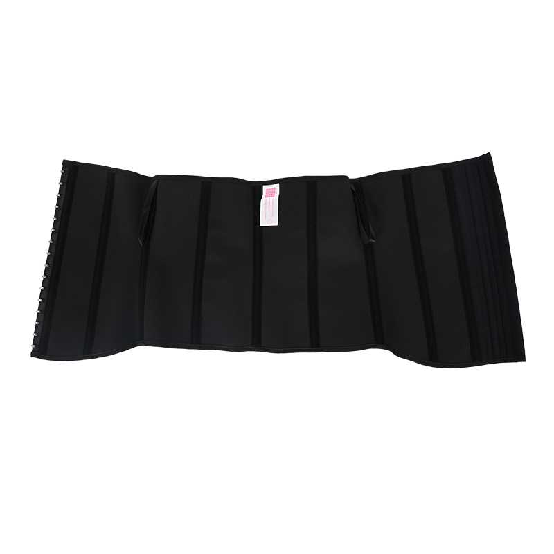 long front and short back 11.5inch 9 steel bone latex lace-up waist trainer hooks MHW100384B  