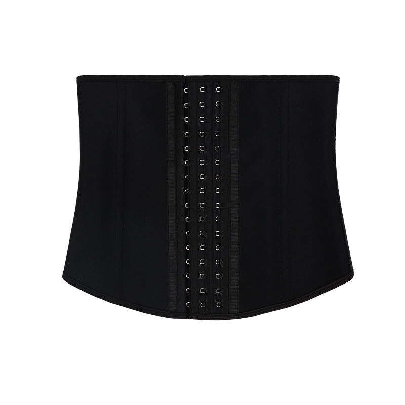 long front and short back 11.5inch 9 steel bone latex lace-up waist trainer hooks MHW100384B  