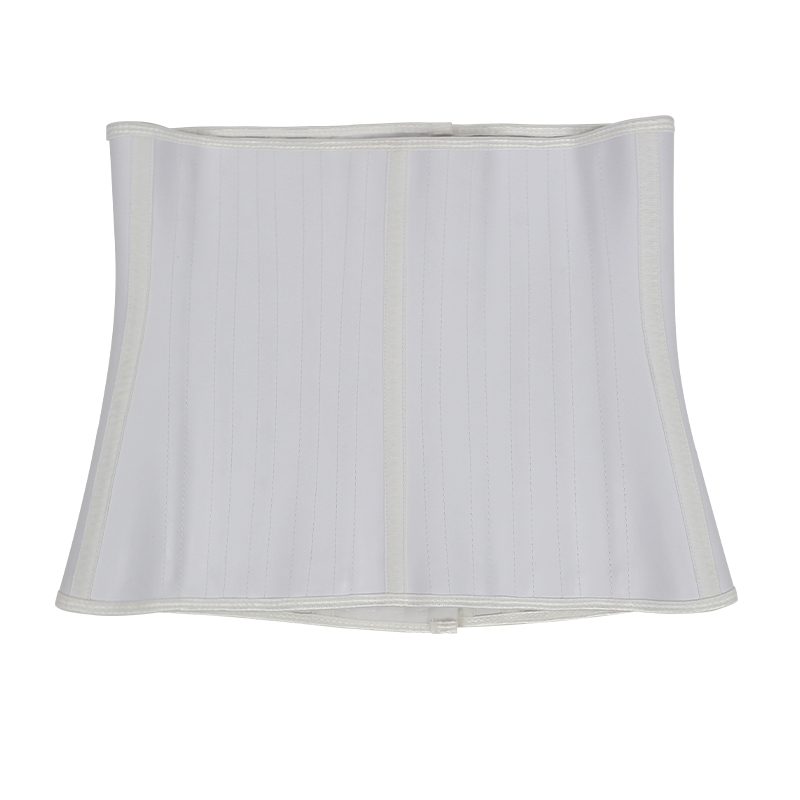 Smooth skin white 11.5inch 4row hook 25steel bones waist trianer MHW100006W