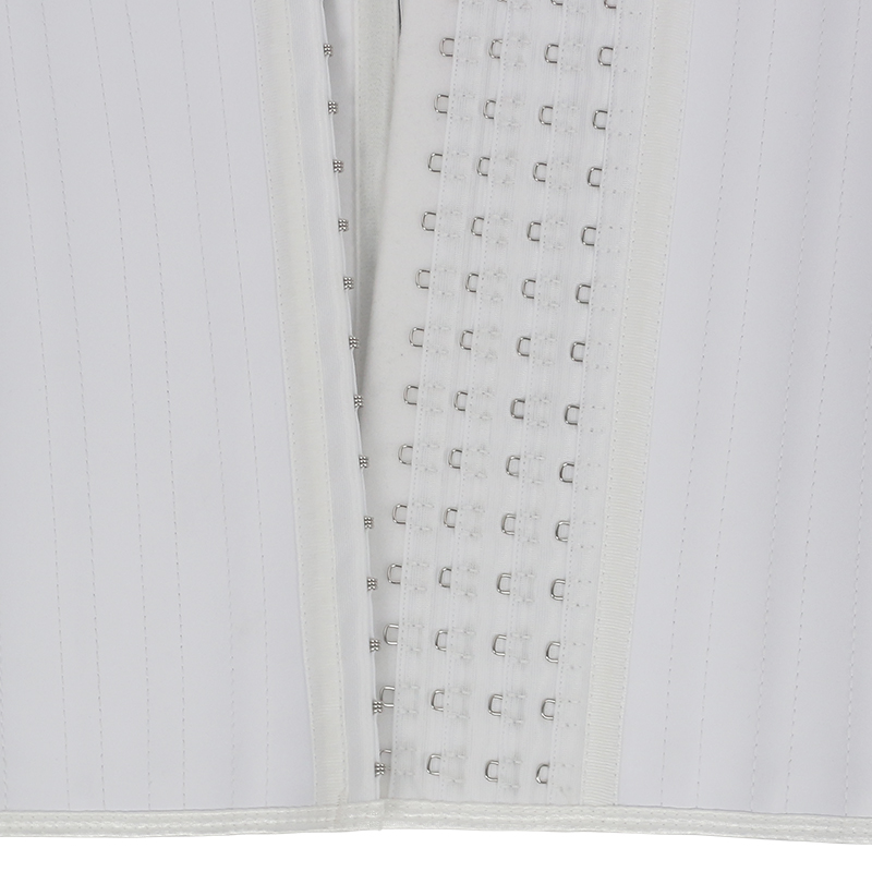 Smooth skin white 11.5inch 4row hook 25steel bones waist trianer MHW100006W