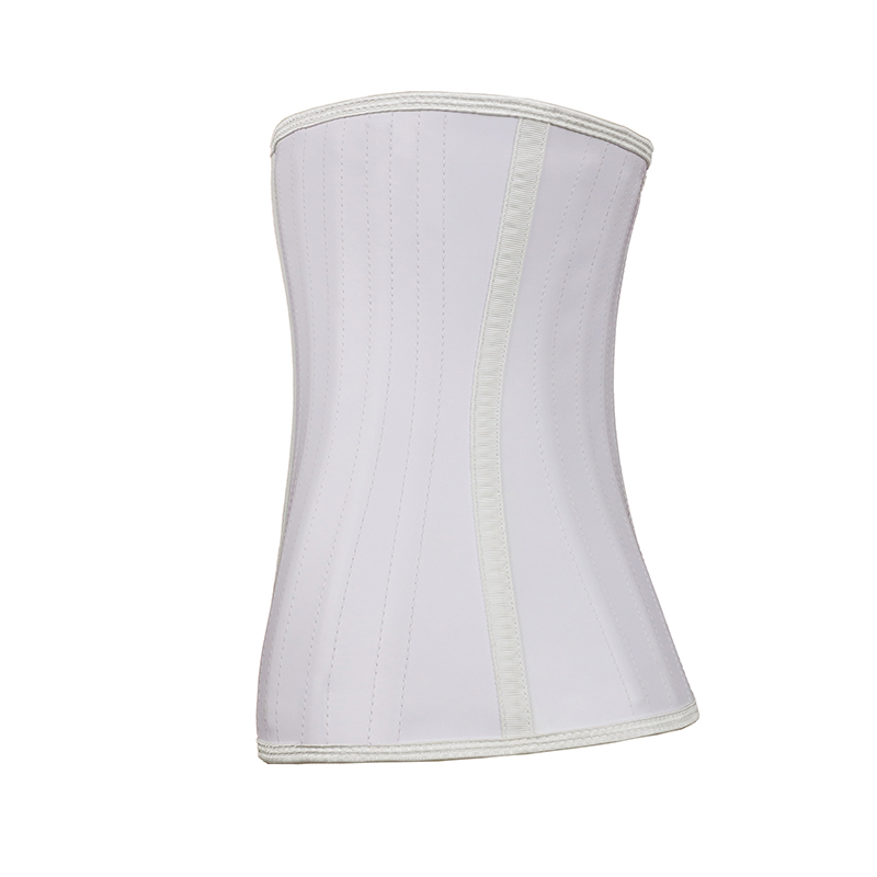 Smooth skin white 11.5inch 4row hook 25steel bones waist trianer MHW100006W