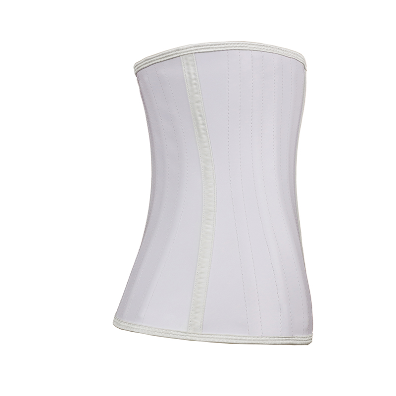 Smooth skin white 11.5inch 4row hook 25steel bones waist trianer MHW100006W