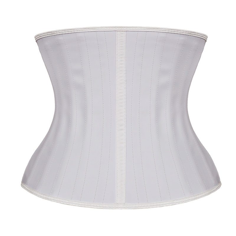 Smooth skin white 11.5inch 4row hook 25steel bones waist trianer MHW100006W