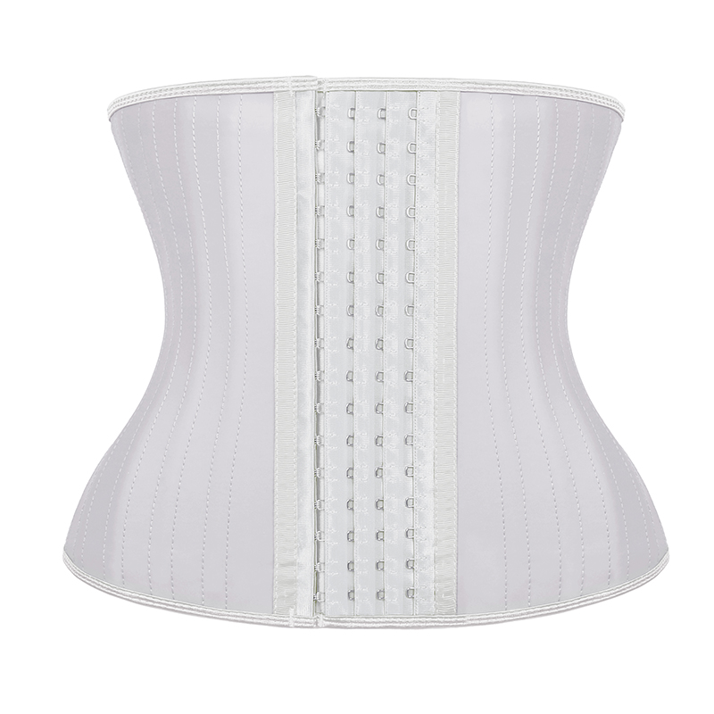 Smooth skin white 11.5inch 4row hook 25steel bones waist trianer MHW100006W