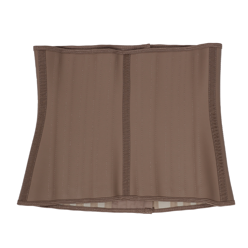 Smooth skin Brown 11.5inch 4row hook 25steel bones waist trianer MHW100006Z