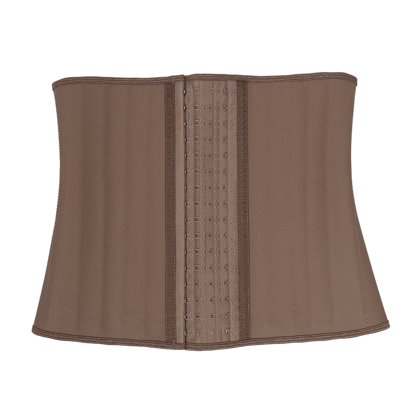 Smooth skin Brown 11.5inch 4row hook 25steel bones waist trianer MHW100006Z