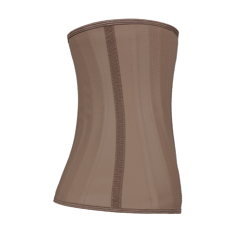 Smooth skin Brown 11.5inch 4row hook 25steel bones waist trianer MHW100006Z