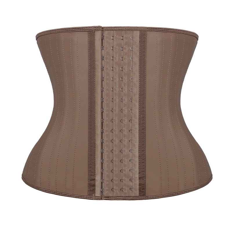 Smooth skin Brown 11.5inch 4row hook 25steel bones waist trianer MHW100006Z