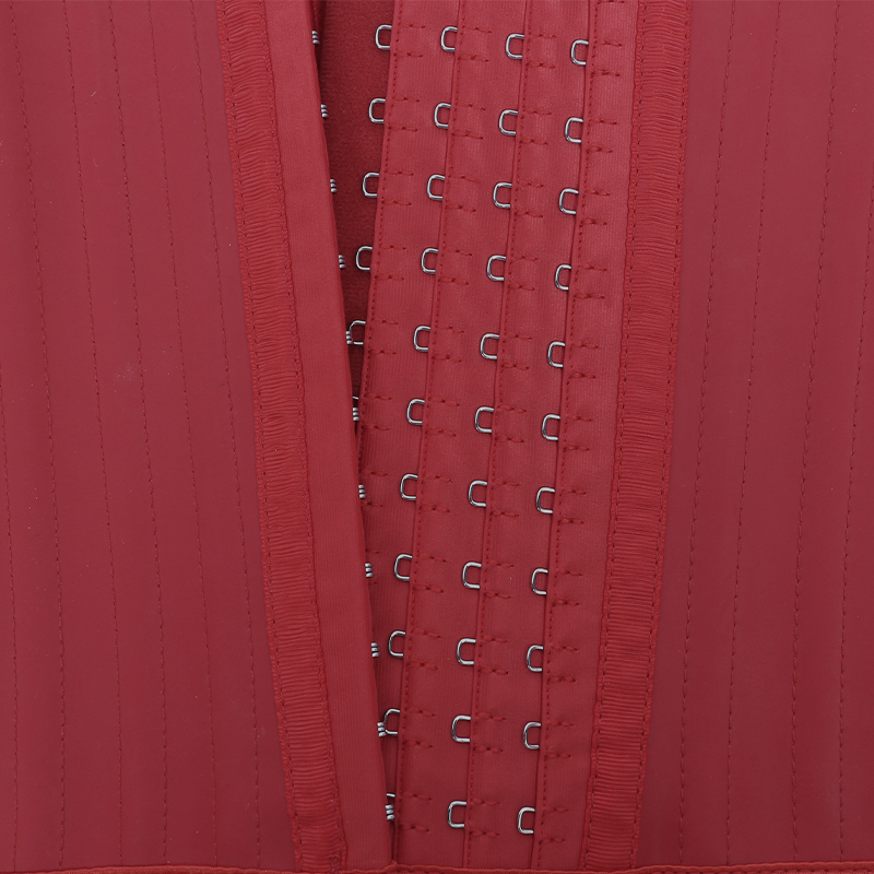 Smooth skin red 11.5inch 4row hook 25steel bones waist trianer MHW100006R