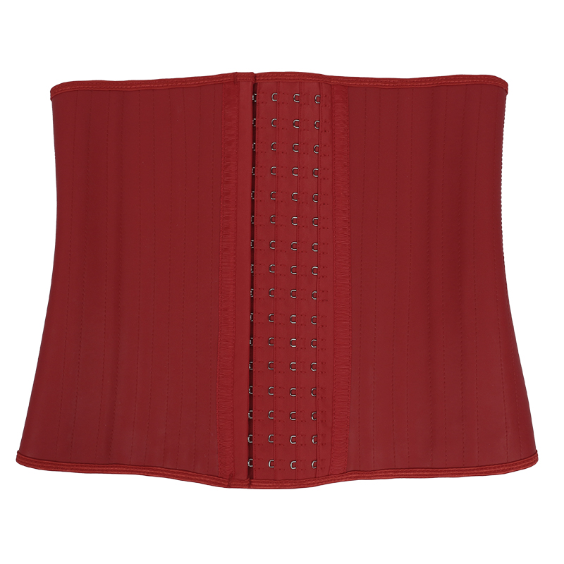 Smooth skin red 11.5inch 4row hook 25steel bones waist trianer MHW100006R