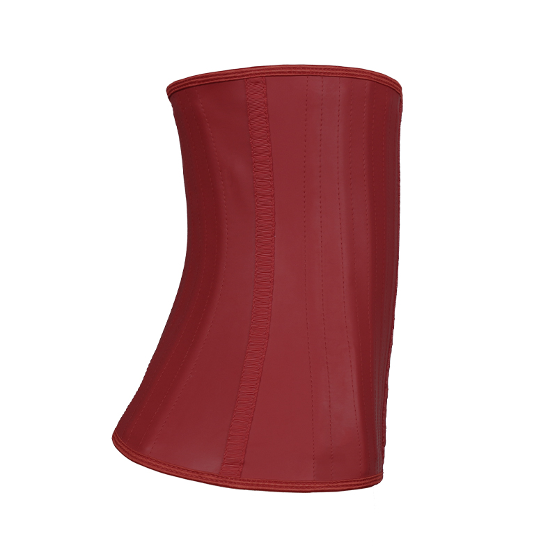 Smooth skin red 11.5inch 4row hook 25steel bones waist trianer MHW100006R