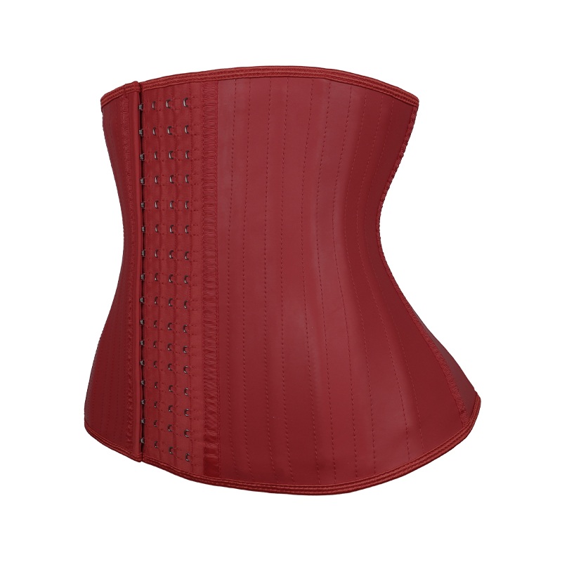 Smooth skin red 11.5inch 4row hook 25steel bones waist trianer MHW100006R