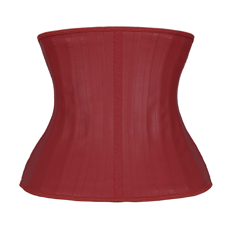 Smooth skin red 11.5inch 4row hook 25steel bones waist trianer MHW100006R