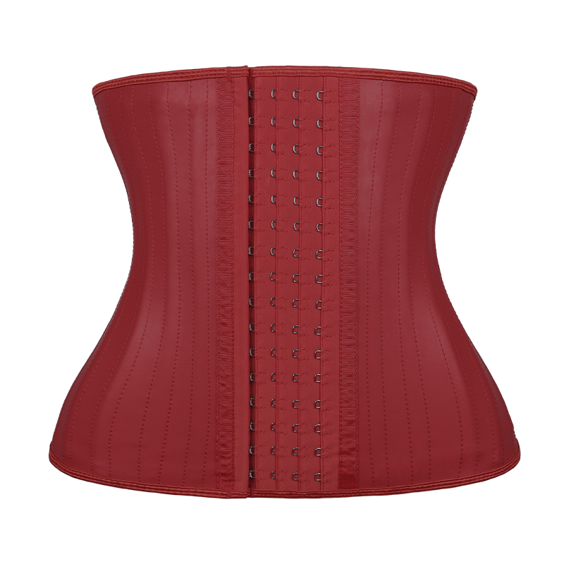 Smooth skin red 11.5inch 4row hook 25steel bones waist trianer MHW100006R