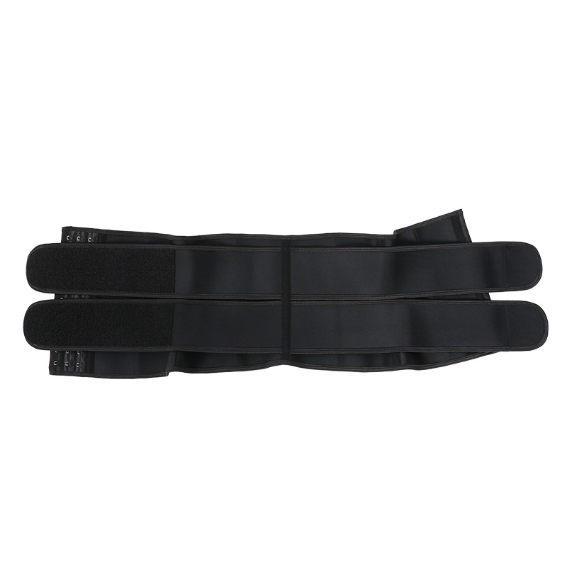 Black Latex Double Belt 9 Inches Waist Trainer MHW100423B