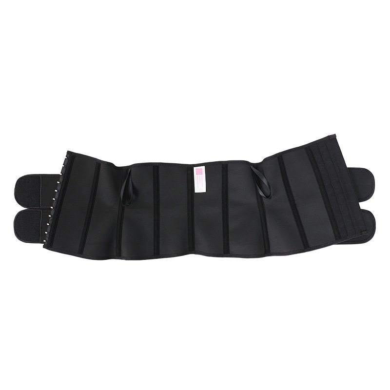 Black Latex Double Belt 9 Inches Waist Trainer MHW100423B