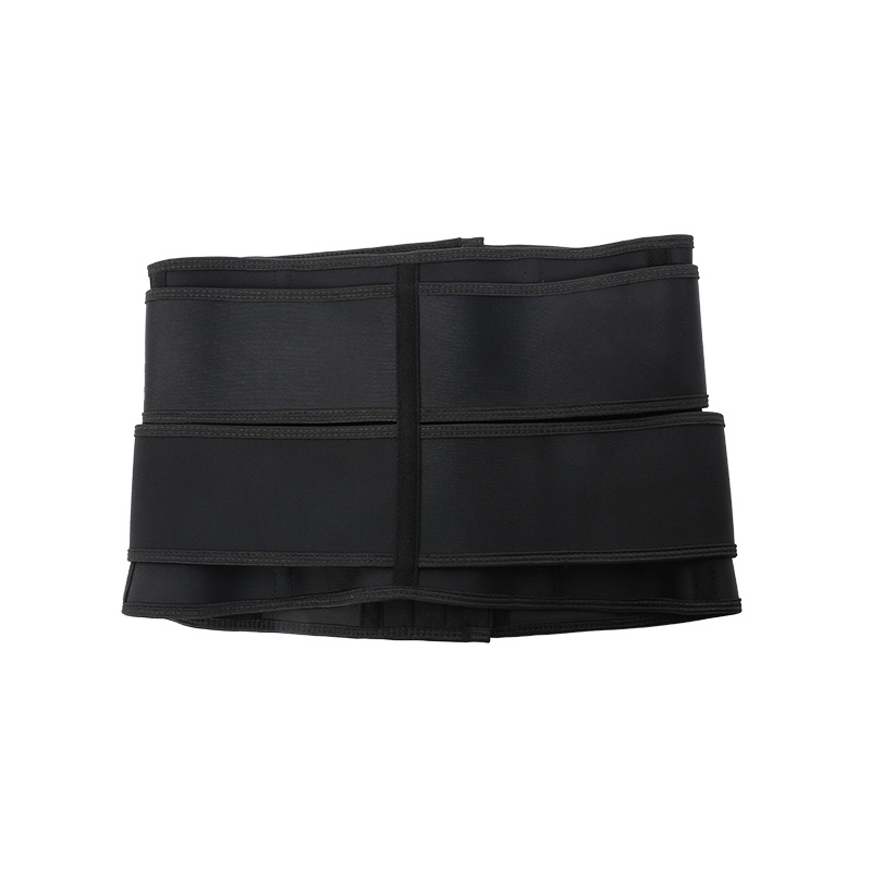 Black Latex Double Belt 9 Inches Waist Trainer MHW100423B