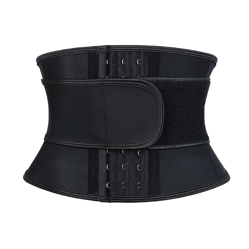 Black Latex 7 inches 9 steel bone and 8cm Single belt MHW100481B