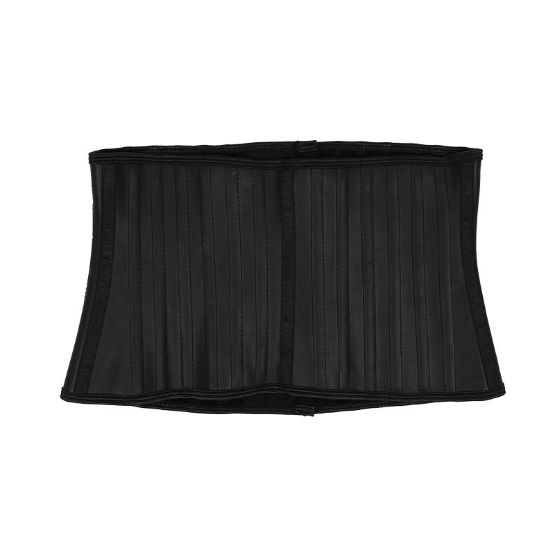 Black Smooth Latex 29 Steel Bones 9 Inches with Hooks Waist Trainer MHW100427B