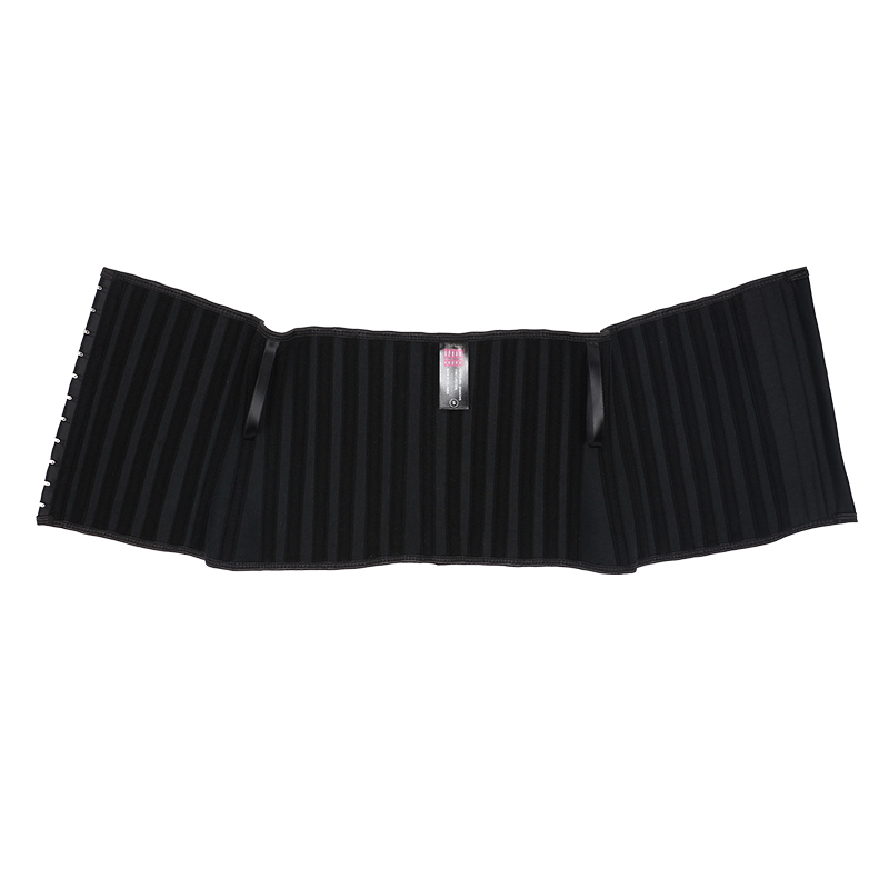 Black Smooth Latex 29 Steel Bones 9 Inches with Hooks Waist Trainer MHW100427B