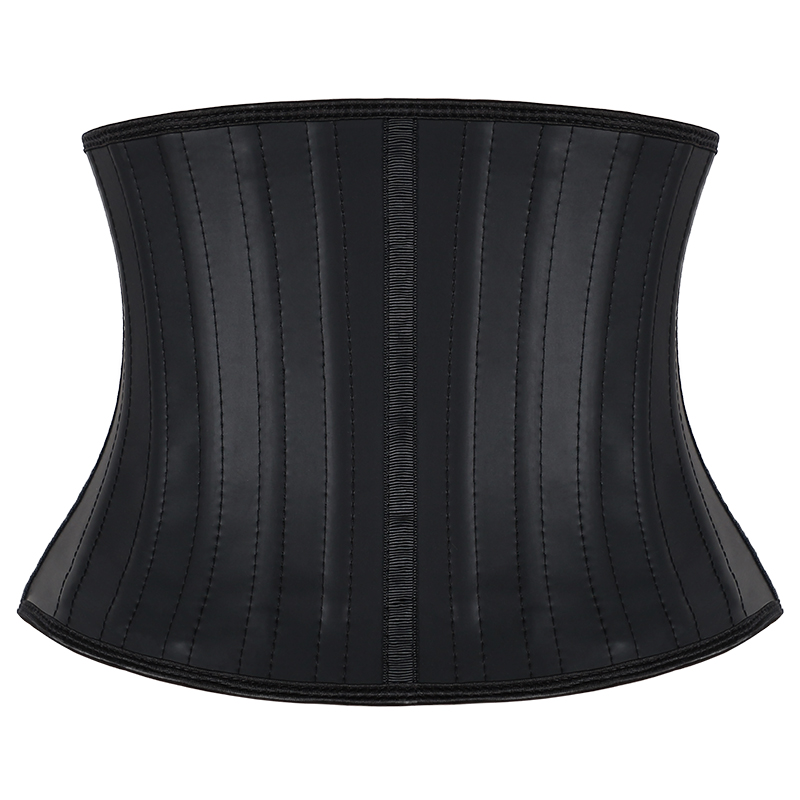 Black smooth latex 9 inch 25 steel bones with zipper MH100402B