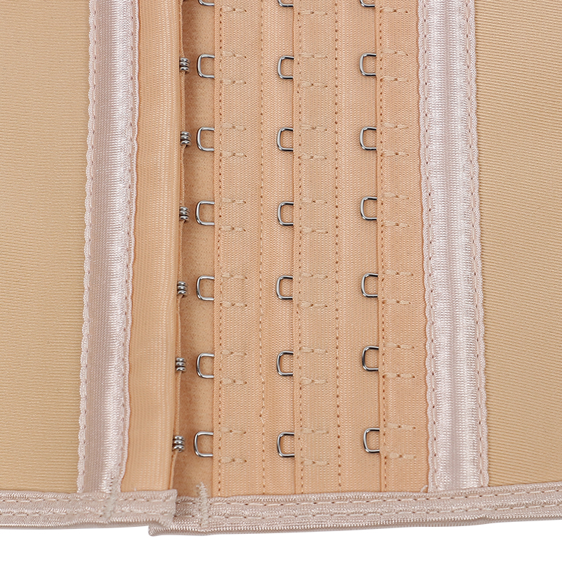 Nude Latex 11.5 Inches 27 Steel bones with Three Row of Hooks Waist Trainer MHW100434N