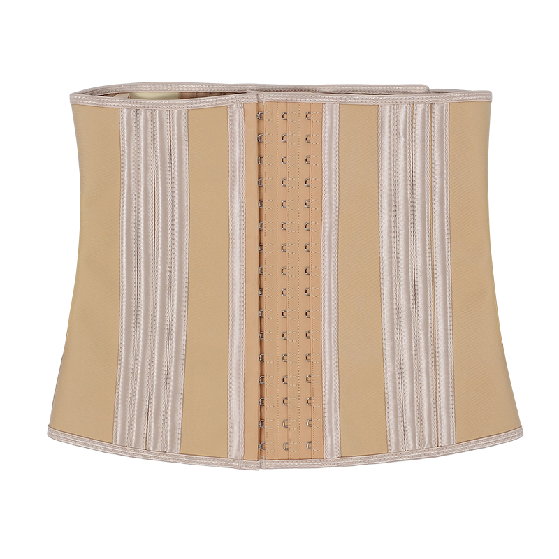 Nude Latex 11.5 Inches 27 Steel bones with Three Row of Hooks Waist Trainer MHW100434N