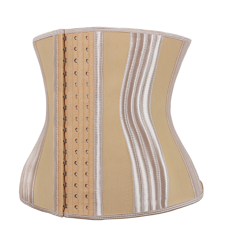 Nude Latex 11.5 Inches 27 Steel bones with Three Row of Hooks Waist Trainer MHW100434N