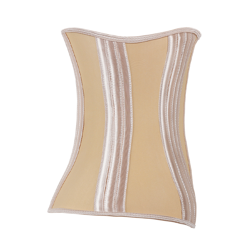 Nude Latex 11.5 Inches 27 Steel bones with Three Row of Hooks Waist Trainer MHW100434N