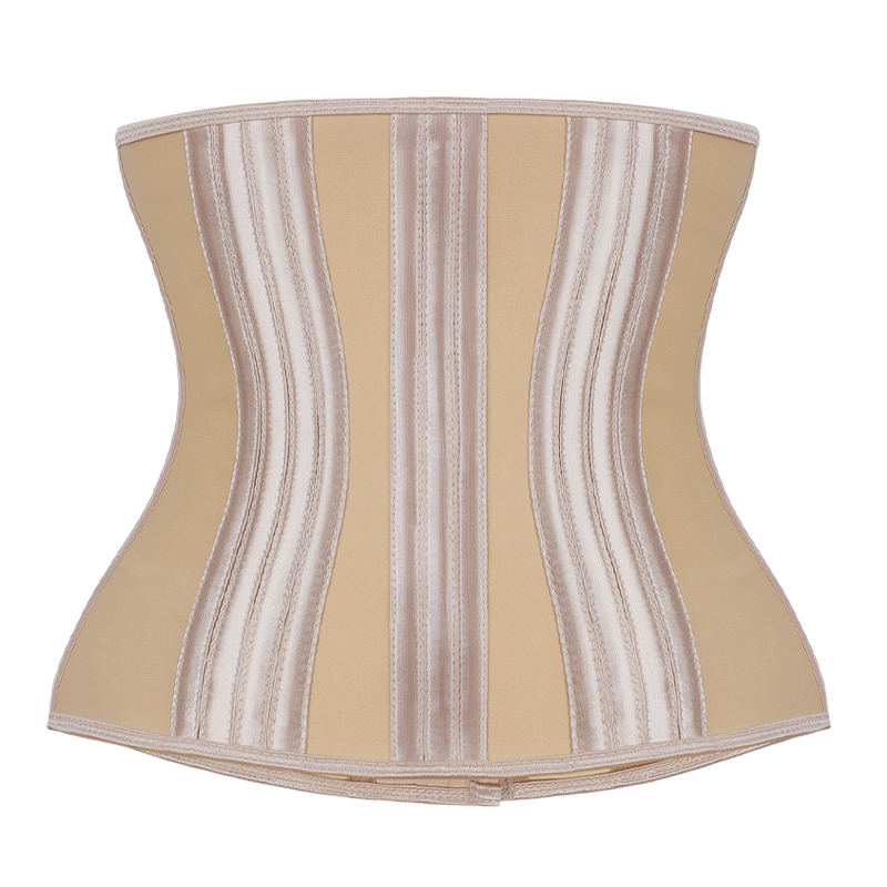 Nude Latex 11.5 Inches 27 Steel bones with Three Row of Hooks Waist Trainer MHW100434N