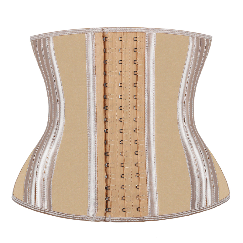 Nude Latex 11.5 Inches 27 Steel bones with Three Row of Hooks Waist Trainer MHW100434N