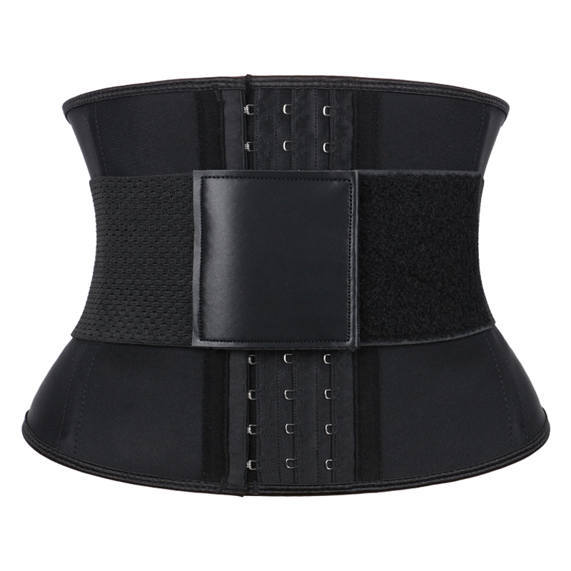 Black Latex 9 Inches and 10 cm Single Belt with Hook Waist Trainer MHW100445B