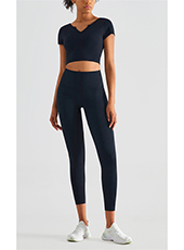 Yoga Short Sleeve Sports Top with Chest Pad MH133666