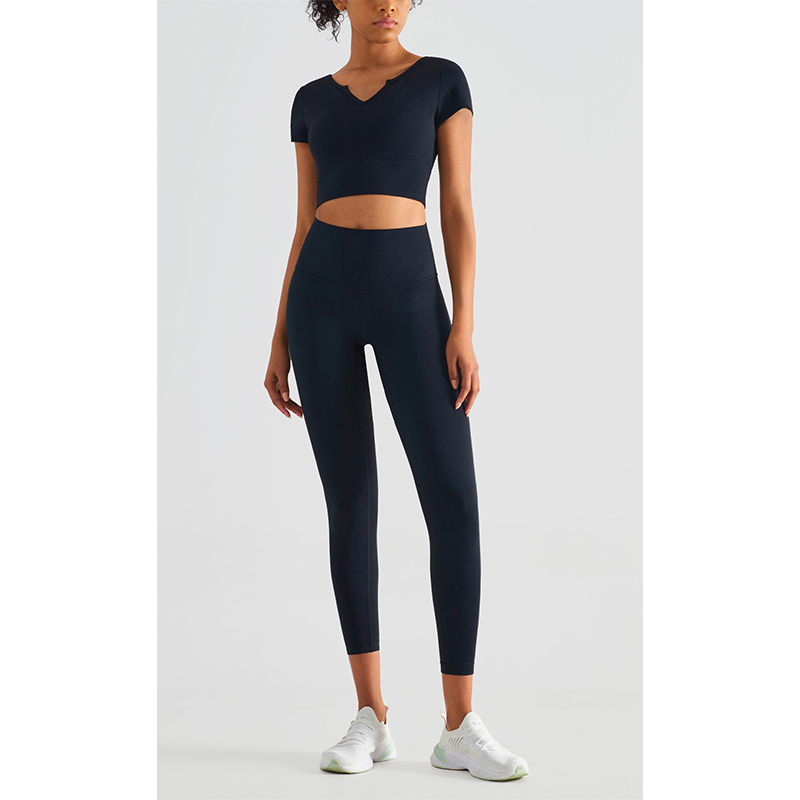 Yoga Short Sleeve Sports Top with Chest Pad MH133666