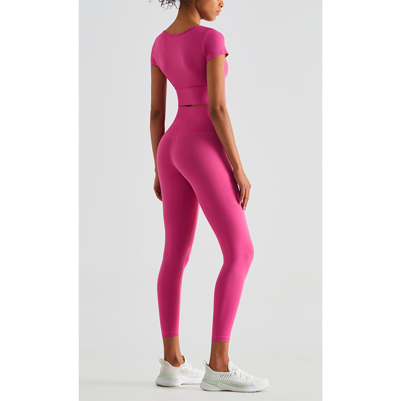 Yoga Short Sleeve Sports Top with Chest Pad MH133666