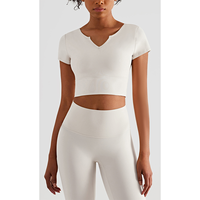 Yoga Short Sleeve Sports Top with Chest Pad MH133666