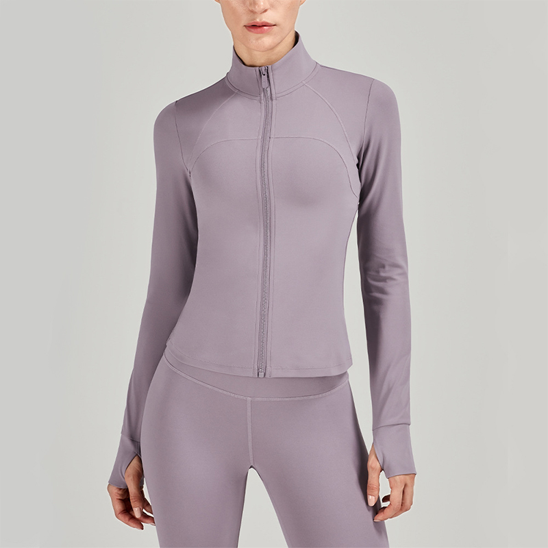 Women's Yoga Wear High Neck Zipper Sports Fitness Wear MH133617