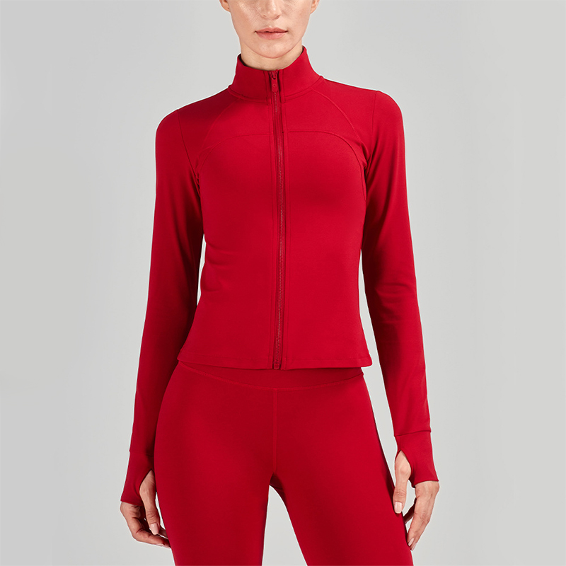 Women's Yoga Wear High Neck Zipper Sports Fitness Wear MH133617