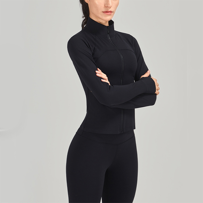 Women's Yoga Wear High Neck Zipper Sports Fitness Wear MH133617