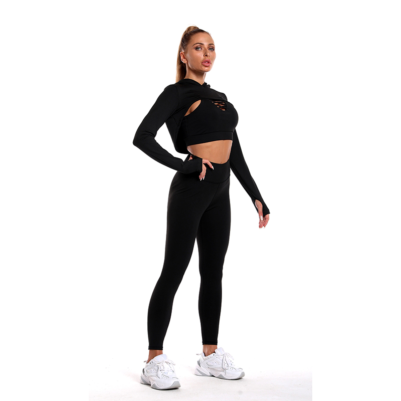 	Yoga set bra trousers top three-piece set MH133623