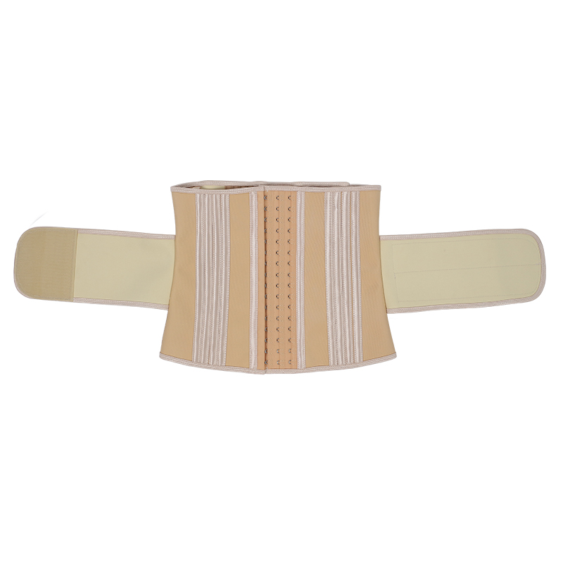 Skin Latex Side Single Belt 27 Steel Bone Hooks Waist Trainer  MHW100437N