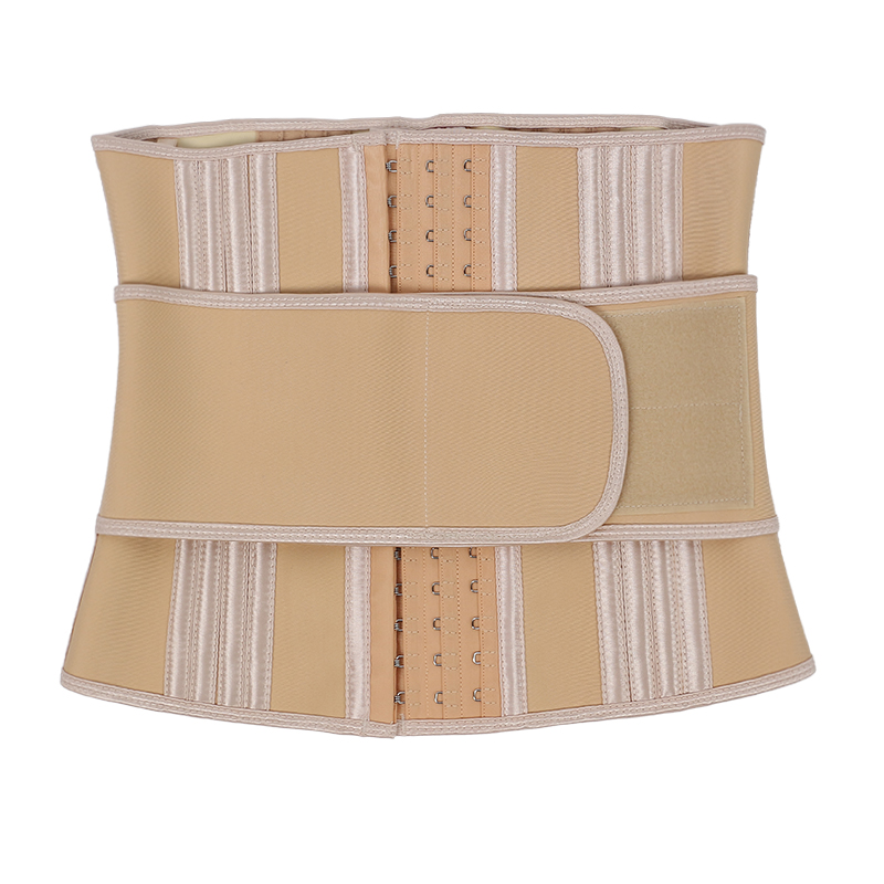 Skin Latex Side Single Belt 27 Steel Bone Hooks Waist Trainer  MHW100437N