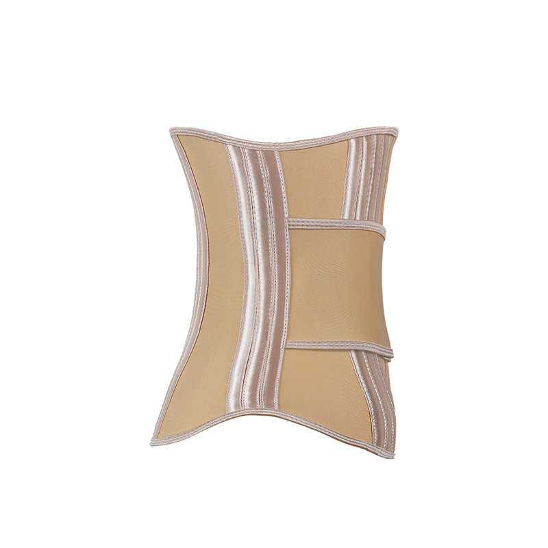 Skin Latex Side Single Belt 27 Steel Bone Hooks Waist Trainer  MHW100437N