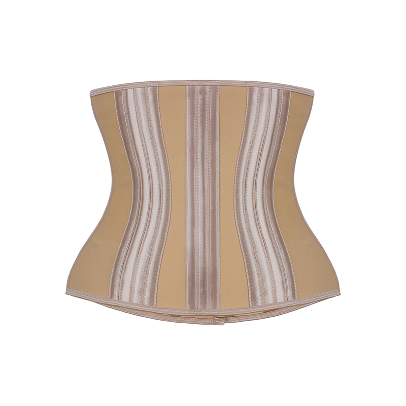 Skin Latex Side Single Belt 27 Steel Bone Hooks Waist Trainer  MHW100437N