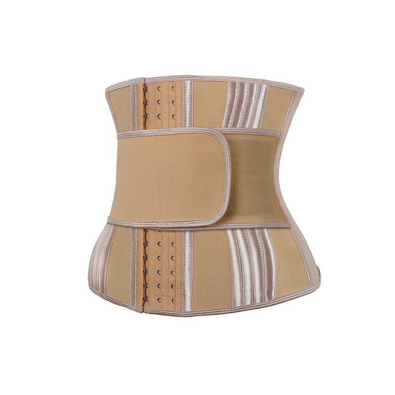 Skin Latex Side Single Belt 27 Steel Bone Hooks Waist Trainer  MHW100437N