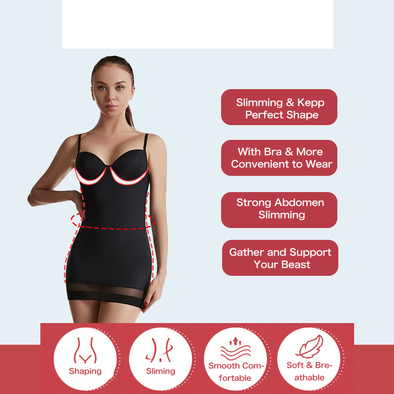 Black Body Sliming Shaper Dress Bra with Straps MT000094B